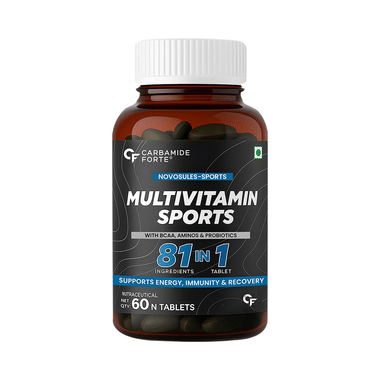 Carbamide Forte Multivitamin Sports | With BCAA, Probiotics & Antioxidants | For Energy, Gut Health, Immunity & Recovery | Tablet