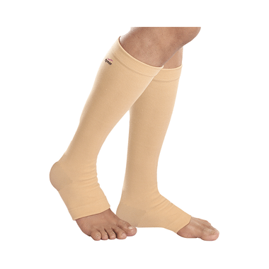 Tynor I 16 Compression Stocking Below Knee Open Toe XXL Beige