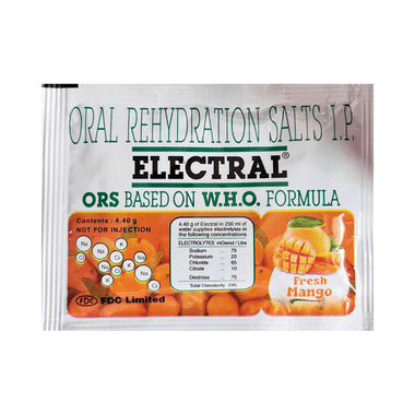 Electral | ORS For Replenishing Body Fluids & Electrolytes | For Stomach Care Fresh Mango