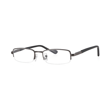 Klar Eye K 1011 Half Rim Rectangle Reading Glasses For Men And Women Shiny Gun Optical Power +1.25