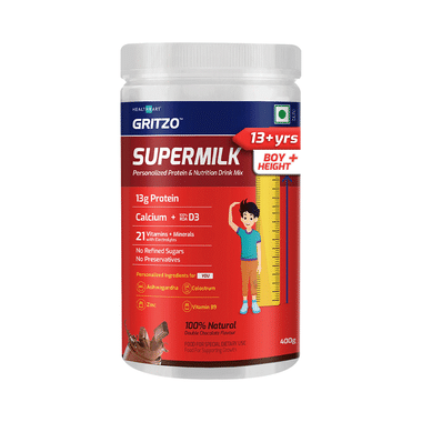 Gritzo SuperMilk Daily Nutrition 13+ Yrs Boy Height+ Double Chocolate