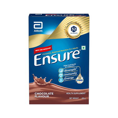 Ensure Powder Powder Complete Balanced Drink For Adults | For Strength, Immunity & Energy | With Essential Vitamins | Nutrition Formula Chocolate Refill