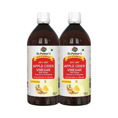 Dr. Patkar's Apple Cider Vinegar Ginger, Turmeric & Fenugreek with the Mother (500ml Each)