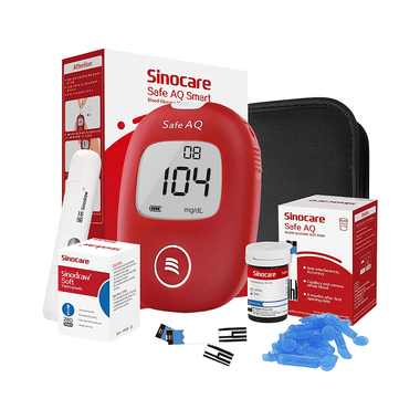 Sinocare Safe AQ Smart Glucometer Blood Glucose Monitoring Kit With 25 Test Strips