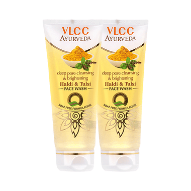 VLCC Ayurveda Deep Pore Cleansing & Brightening Haldi & Tulsi Face Wash (100ml Each)