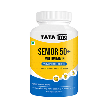 Senior 50+ Multivitamin & Multimineral Veg Tablet | by Tata 1mg