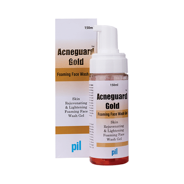 PIL Acneguard Gold Foaming Face Wash Gel - Clears Acne, Pimples & Clogged Pores - 100% Natural Ingredients