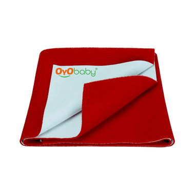 Oyo Baby Bed Protector Dry Sheet Single Bed Red