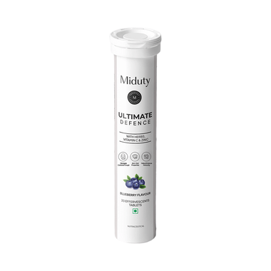 Miduty Ultimate Defence Immunity Booster Drink | Immunity Booster | Vit C-Zinc |Elderberry Extract Effervescent Tablet Blueberry