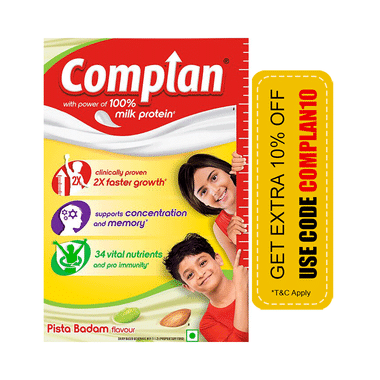 Complan Nutrition Drink Powder For Children | Nutrition Drink For Kids With Protein & 34 Vital Nutrients | Pista Badam