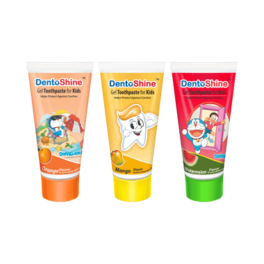 DentoShine Orange Mango & Watermelon Gel Toothpaste For Kids