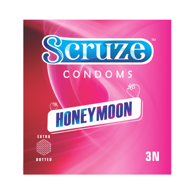 Scruze Condom Extra Dotted Strawberry Honeymoon