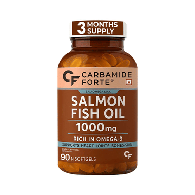 Carbamide Forte Salmon Fish Oil With 1000mg | Rich In Omega 3 | | Softgel Capsule For Heart, Joints, Bones & Skin Health