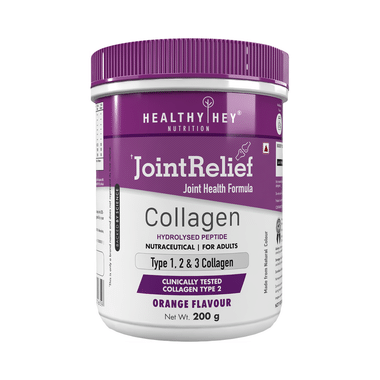 Healthy Hey Nutrition Joint Relief With Collagen Type 1, 2 & 3 | Flavour Powder Orange Flavour
