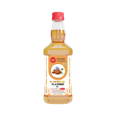 Indic Wisdom Wood Pressed Flaxseed Oil (Cold Pressed - Extracted on Wooden Churner)