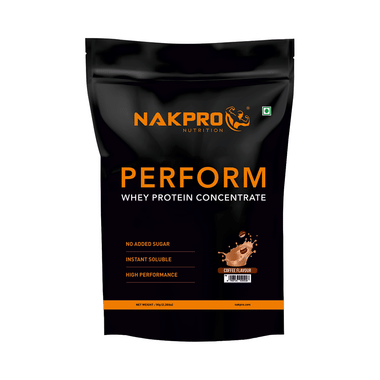 Nakpro Nutrition Perform Whey Protein Concentrate For Muscle Recovery | No Added Sugar | Flavour Coffee