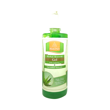 Khadi Pure Herbal Aloevera Gel With Liquorice & Cucumber Extracts Green