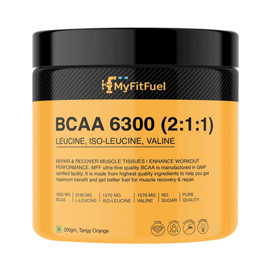 MyFitFuel BCAA 6300 (2:1:1) With Leucine, Iso-Leucine, Valine Powder Tangy Orange