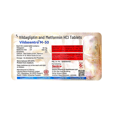 Vildasentro M 50 Tablet