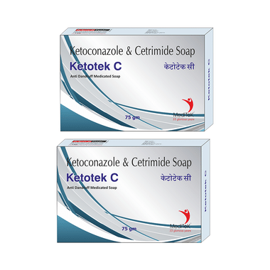 Meditek Ketotek C Anti Dandruff Medicated Soap (75gm Each)
