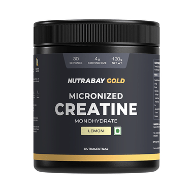 Nutrabay Gold Micronized Creatine Monohydrate Powder Lemon