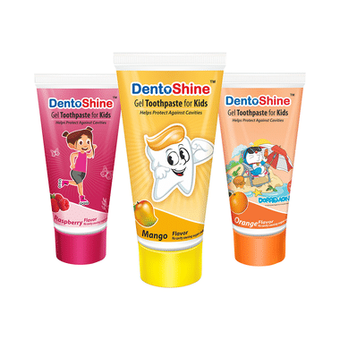 DentoShine Orange Raspberry & Mango Gel Toothpaste For Kids