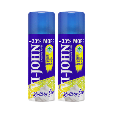 Vi-John Buttery Cool Shaving Foam (400gm Each) Lime And Lemon