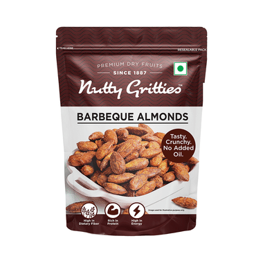 Nutty Gritties Barbeque Almonds, Dry Roasted Non Fried and Zero Oil