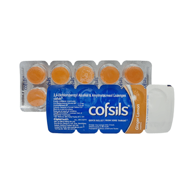 Cofsils Lozenges For Quick Relief From Sore Throat Lemon Ginger