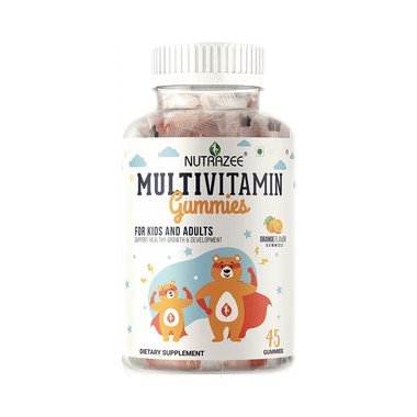 Nutrazee Multivitamin | Gummies for Kids & Adults | Supports Healthy Growth & Development | Flavour Orange