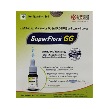 Superflora GG Oral Drops | Probiotic Support For Children | Neutral Taste | Supports Gut Health & Immunity