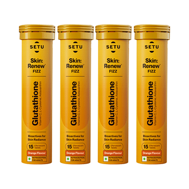 Setu Skin: Renew Fizz Glutathione & Vitamin C Tablets (15 Each) Orange