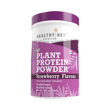 HealthyHey Nutrition Vegan Plant Protein Powder Strawberry