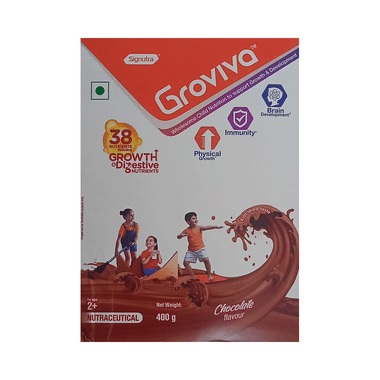 Groviva Child Nutrition For Physical Growth, Brain Development & Immunity | Flavour Chocolate Powder