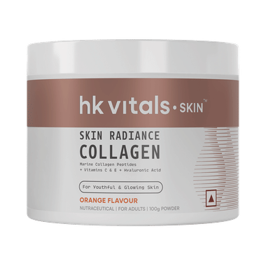 HK Vitals Skin Radiance Skin Collagen | Powder with Vitamin C, E & Biotin | Orange