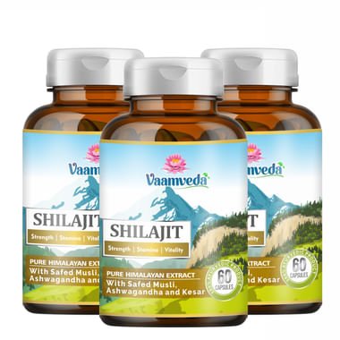 Vaamveda Pure Himalayan Extract Shilajit Capsule (60 Each)