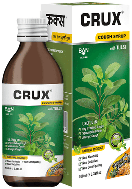 Ban Labs Crux Ayurvedic Cough Syrup with Tulsi |Relief from Chronic Cough & Cold|