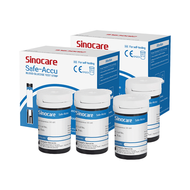 Sinocare Safe-Accu Blood Glucose 100 Test Strips With 100 Lancets