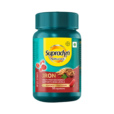 Supradyn Naturals with 3X Iron, Ashoka and Shatavari | for Energy | Multivitamin Tablet (30 Each)