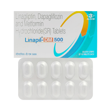 Linapil DM 10mg/5mg/500mg Tablet