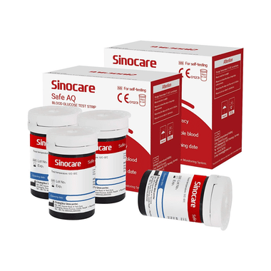 Sinocare Combo Pack Of Safe AQ Blood Glucose Test 100 Strip & 100 Lancets