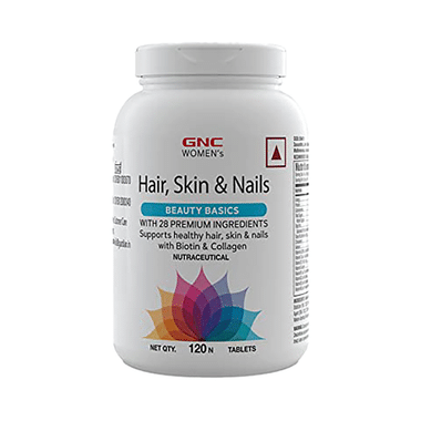 GNC Women's Beauty Basics | With Biotin & Collagen for Hair, Skin & Nails | Tablet