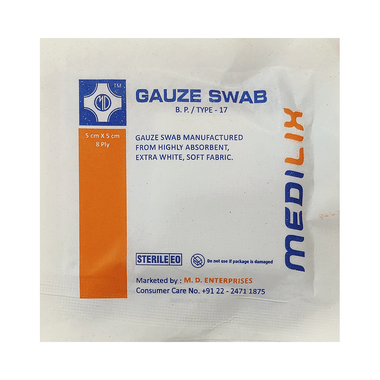Medilix Gauze Swab Pack 5cm X 5cm X 8ply