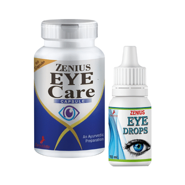 Zenius Eye Care Kit For Eye Health, Vision Care (60 Capsule And 10ML Drop)