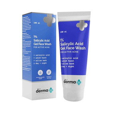 The Derma Co 1% Salicylic Acid Day & Night Face Wash Gel | Face Care Product for Active Acne