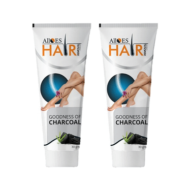 Alloes Hair Removal Cream With Goodness Of Charcoal (30gm Each)