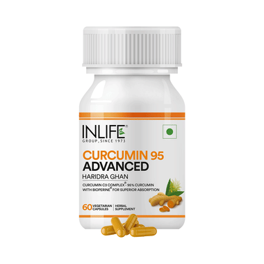 Inlife Curcumin C3 Complex (95% Curcuminoids) 500 mg Turmeric with Bioperine | For Liver Care & Superior Absorption