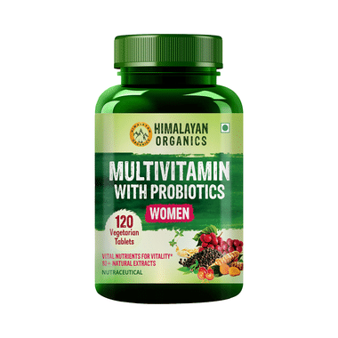 Himalayan Organics Multivitamin with Probiotics Tablet for Women | Hair, Skin & Bone Support for Women