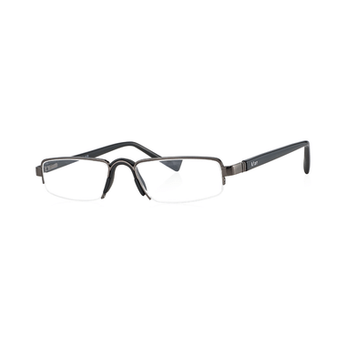 Klar Eye K 1012 Half Rim Rectangle Reading Glasses for Men and Women Shiny Gun Optical Power +2.5