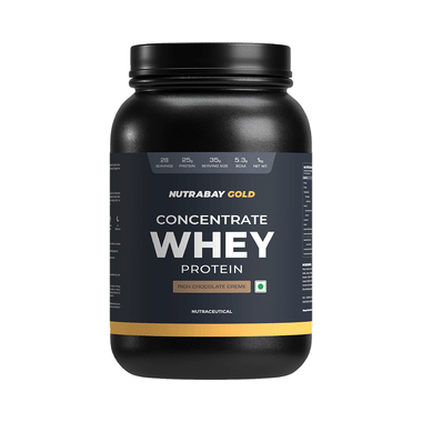 Nutrabay Gold Concentrate Whey Protein For Muscle Recovery | No Added Sugar Powder Rich Chocolate Creme